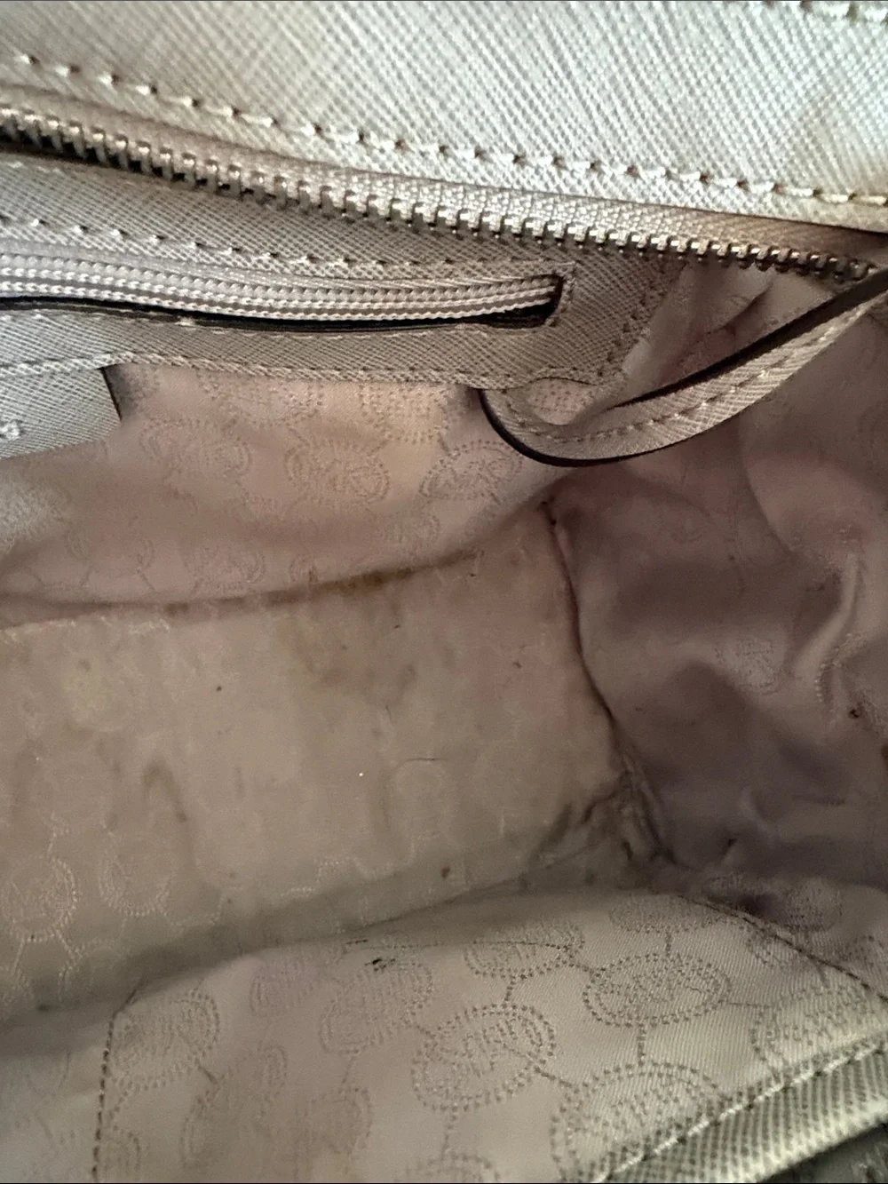Michael Kors Pearl Grey Medium Leather Selma Satchel